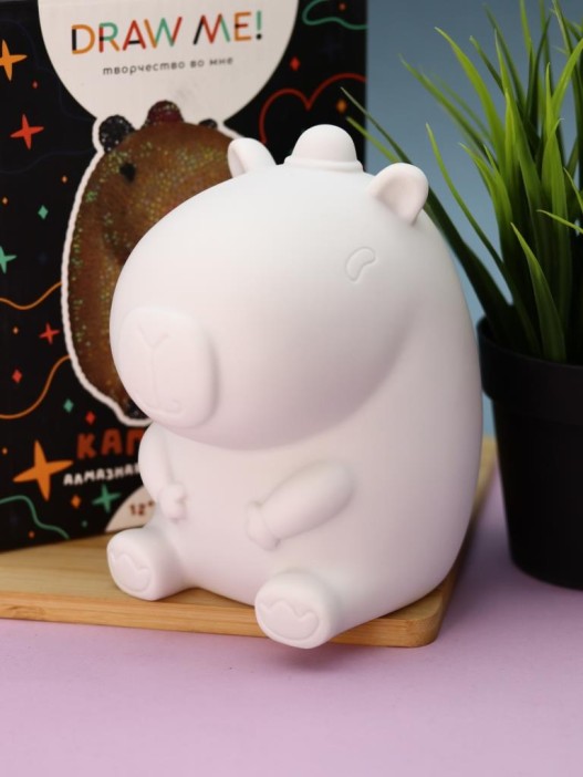 Алмазная мозаика на копилке Draw Me! «Capybara», (12*14*18 см) 