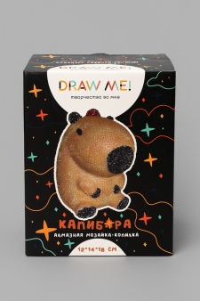 Алмазная мозаика на копилке Draw Me! "Капибара", (12*14*18 см)