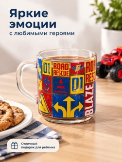 Кружка "Вспыш и чудо-машинки. Вспыш - Трек 2.0", в подарочной упаковке, стекло (230мл)