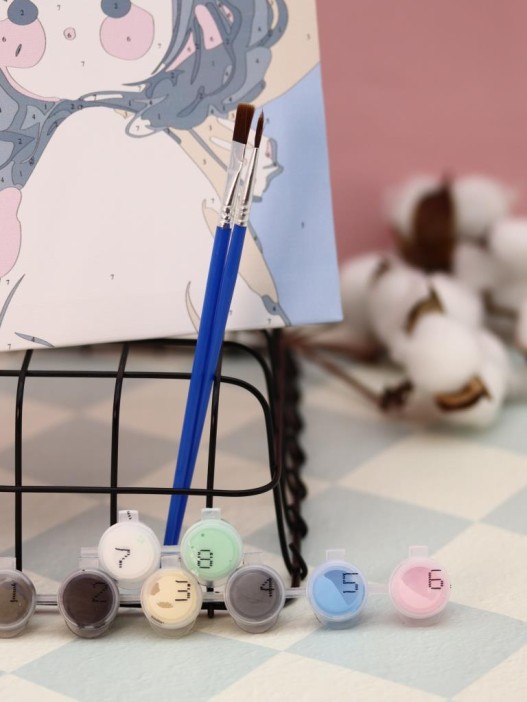 Картина по номерам на подрамнике Draw Me! «Girl in a hat», (20*20 см) 