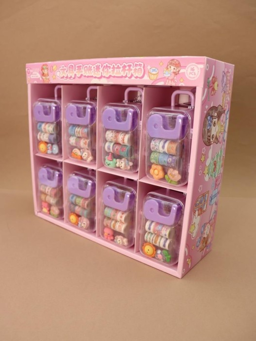 Канцелярский набор DIY в шкатулке &quot;Suitcase&quot;, purple, шоу-бокс 16 шт. 