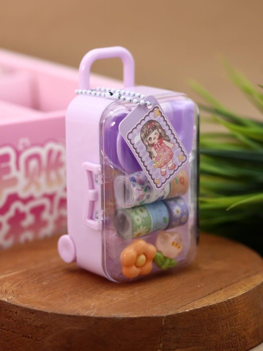 Канцелярский набор DIY в шкатулке &quot;Suitcase&quot;, purple, шоу-бокс 16 шт. 