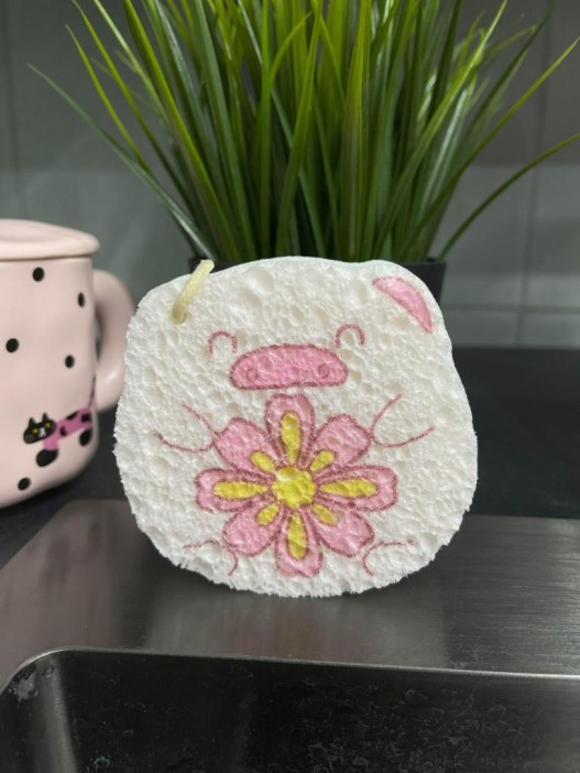 ЭКО губка для посуды &quot;Flowers pig&quot; 