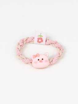 Резинка для волос GIRLY "Сладкий поросенок", розовая