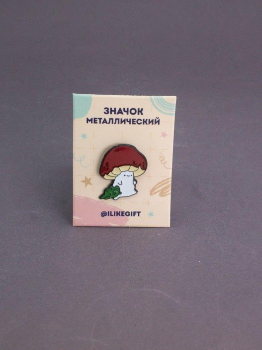 Значок металлический iLikeGift "Mushroom and frog" 