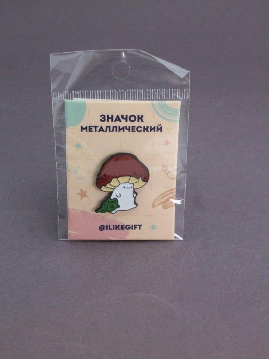 Значок металлический iLikeGift "Mushroom and frog" 