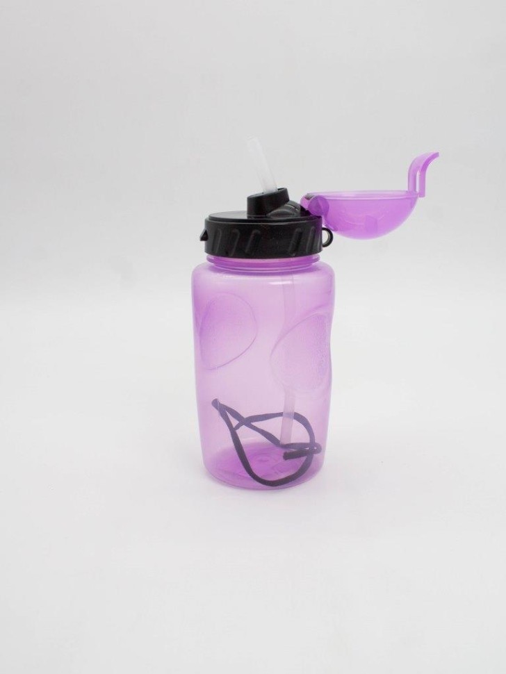 Бутылка "Movement life" с трубочкой, purple (350 ml)