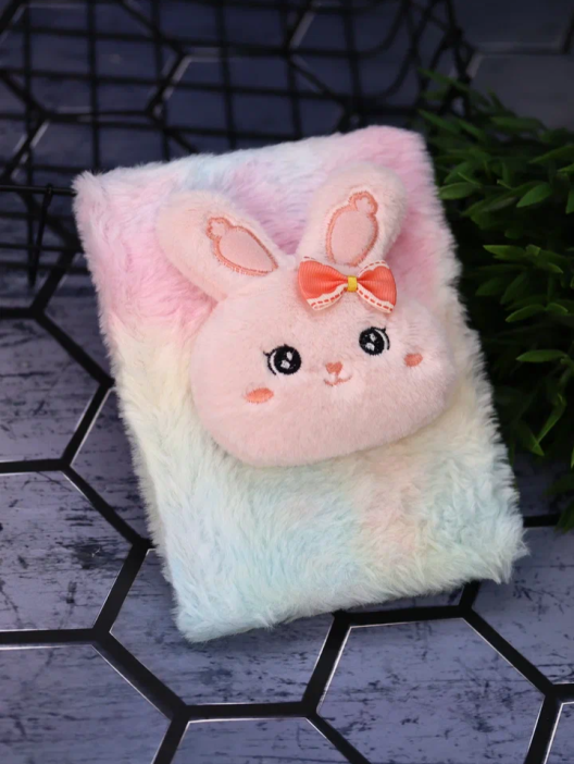 Блокнот плюшевый «Cute bunny» , 13х18 см, плотность 80 гр. 