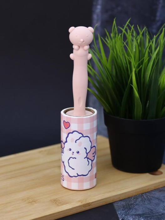 Ролик для чистки одежды &quot;Pink voluminous bear&quot;, 10 см*60 листов 