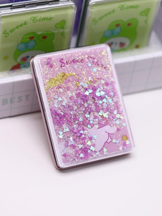 Зеркало шейкер раскладное &quot;Sweet Time Rabbit&quot;, розовое, 8*6 см 