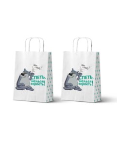 Пакет подарочный «Жил-был Пёс. Щас спою», белый (24*14*30)