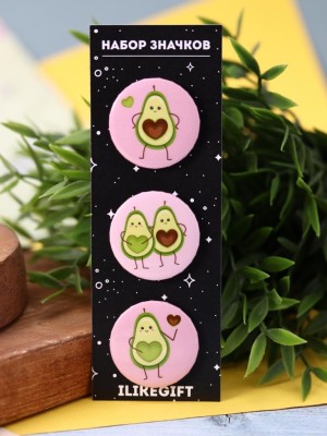 Набор значков Avocado with love