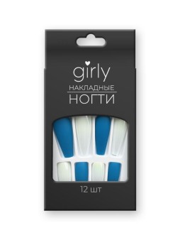Накладные ногти GIRLY "На гребне волны", 12 шт., с клеевыми пластинами