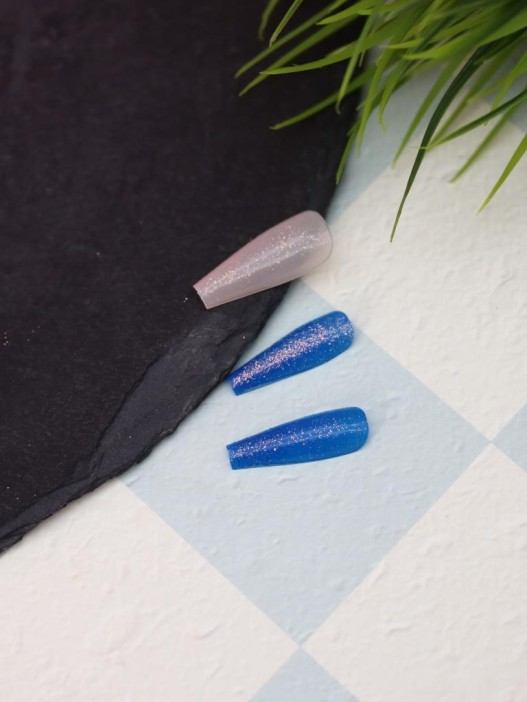 Накладные ногти GIRLY «Rubbing sea wave», 12 шт., с клеевыми пластинами 