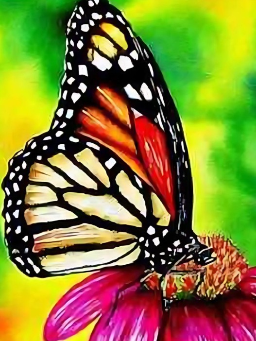 Алмазная мозаика без подрамника &quot;Бабочка 4&quot;, 15х20 см 