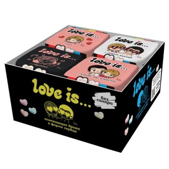 Набор освежающие конфеты "Love is..." в форме сердца, со вкусом персика, 12шт
