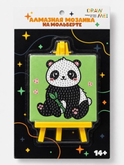 Алмазная мозаика на мольберте Draw Me! "Панда",10х10 см