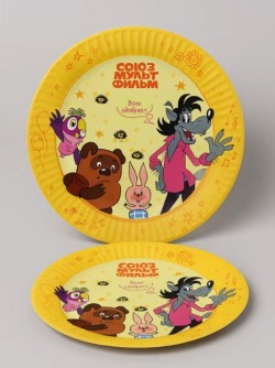 Набор бумажных тарелок 6 шт. "Союзмультфильм. Золотая коллекция" (d=180 мм)