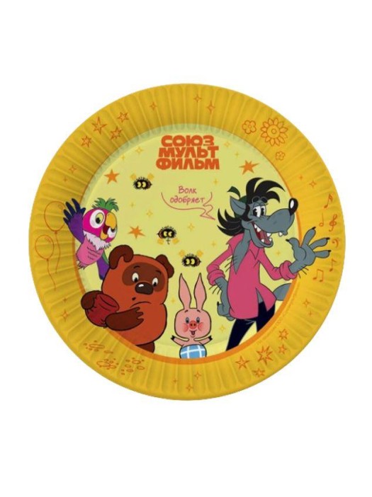 Набор бумажных тарелок 6 шт. &quot;Союзмультфильм. Золотая коллекция&quot; (d=180 мм) 