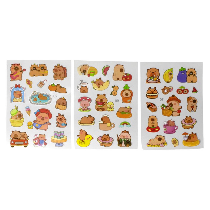 Наклейки лазерные &quot;Капибара&quot;, 22*11 см 