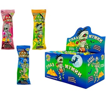 Карамель на палочке "Глаз мумии" (клубника, яблоко, кола), 30шт.