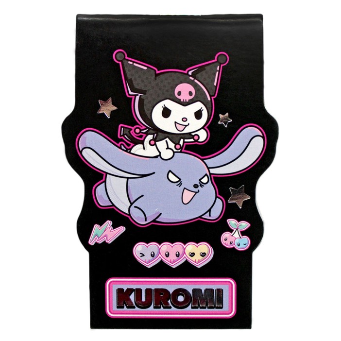 Блокнот фигурный А7 "Куроми-6", 40л, на скрепке, тиснение серебряной фольгой 