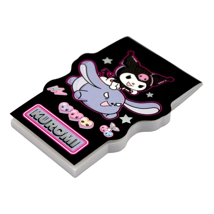 Блокнот фигурный А7 "Куроми-6", 40л, на скрепке, тиснение серебряной фольгой 