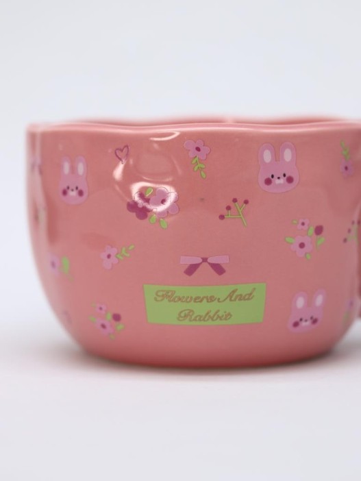 Кружка «Flowers and Rabbit», pink (400 ml) 