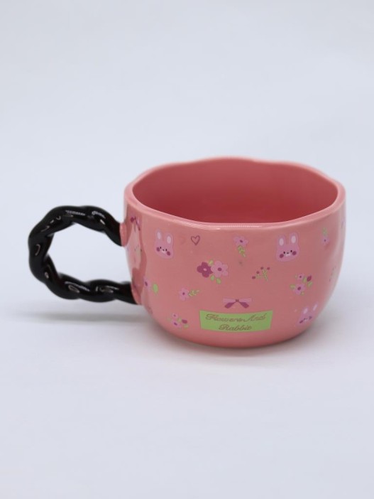 Кружка «Flowers and Rabbit», pink (400 ml) 