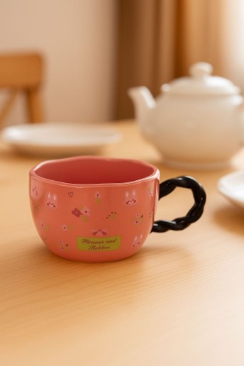 Кружка «Flowers and Rabbit», pink (400 ml)