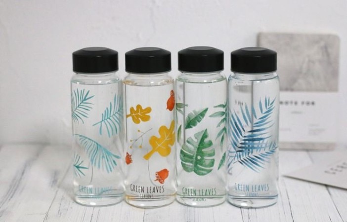 Бутылка "Green Leaves" light-blue 