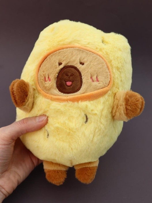 Мягкая игрушка &quot;Capybara fruit&quot;, yellow, 18 см 