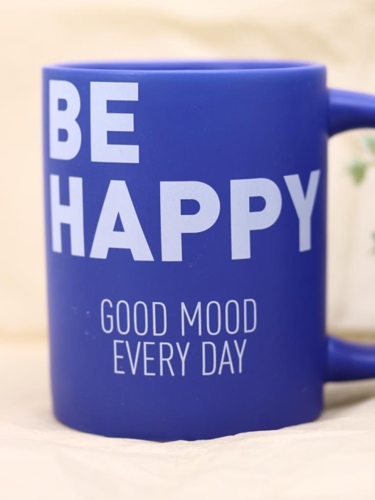 Кружка «Be happy», blue (400 ml) 