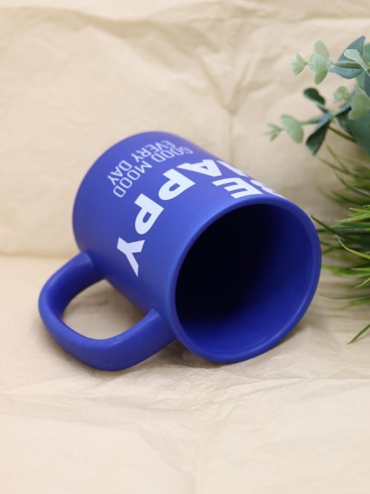Кружка «Be happy», blue (400 ml) 