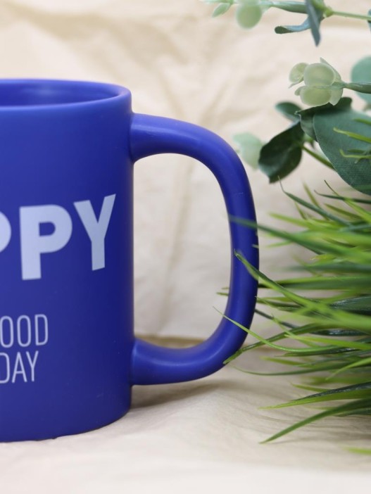 Кружка «Be happy», blue (400 ml) 