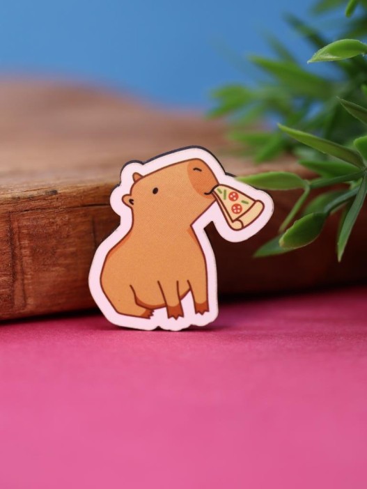 Значок ECO из дерева Capybara and pizza 