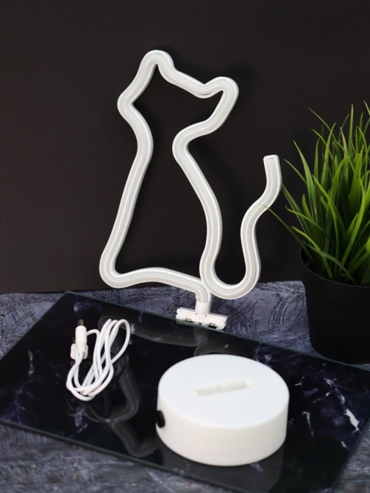 Неоновый подвесной ночник «Cat», USB, тёплое свечение (23х18 см) 