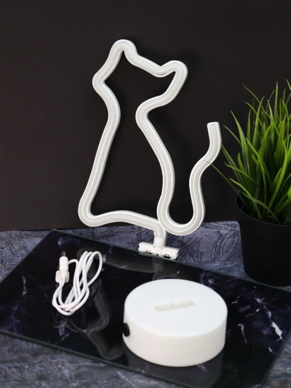 Неоновый подвесной ночник "Кот", USB, теплое свечение (23х18 см)