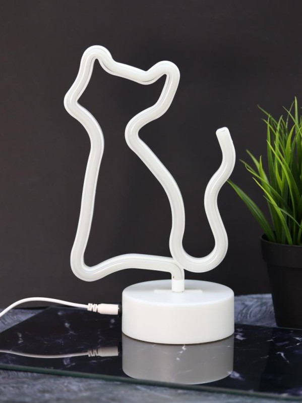 Неоновый подвесной ночник "Кот", USB, теплое свечение (23х18 см)