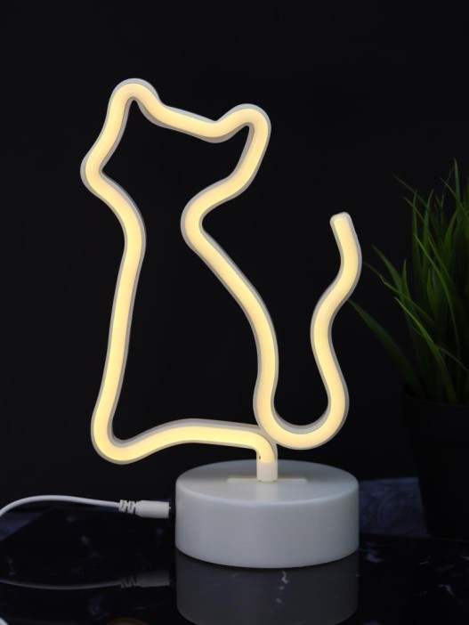 Неоновый подвесной ночник «Cat», USB, тёплое свечение (23х18 см) 