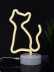 Неоновый подвесной ночник "Кот", USB, теплое свечение (23х18 см)
