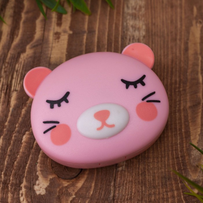 Контейнер для линз «Cat», pink 