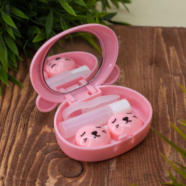 Контейнер для линз «Cat», pink 