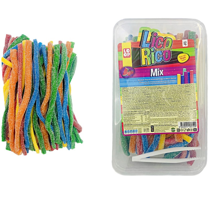Набор желейные конфеты ЛикоРико "Кислые карандаши", микс, 100шт. 