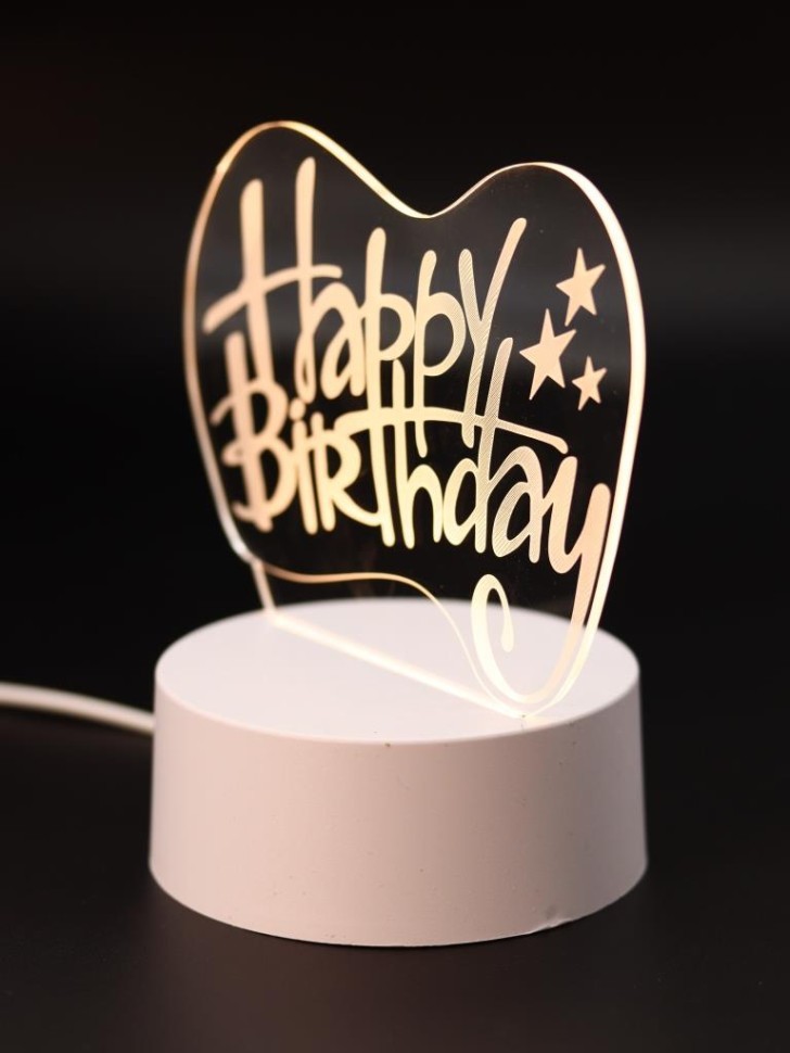 Ночник iLikeGift "День рождения" светодиодный, USB (9х17 см)