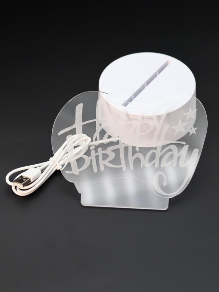 Ночник iLikeGift "День рождения" светодиодный, USB (9х17 см)