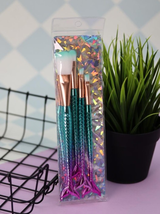 Набор кистей для макияжа "The Siren's Touch", 4 кисти, green 