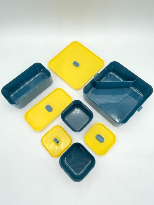 Ланчбокс &quot;Sistem lunch&quot;, жёлтый, 2 яруса, 4 отделения (1800 мл) 