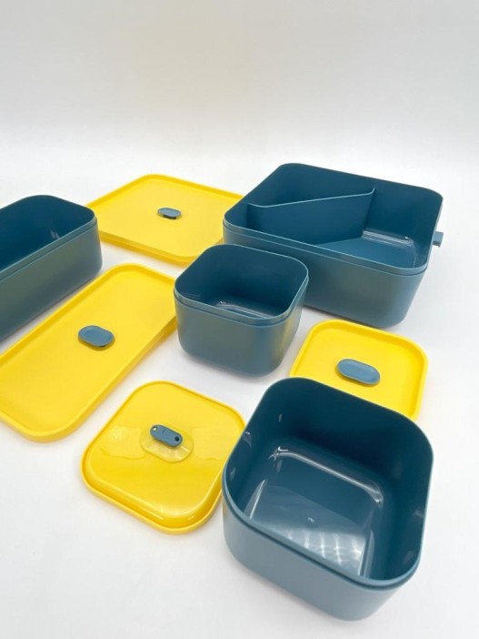 Ланчбокс &quot;Sistem lunch&quot;, жёлтый, 2 яруса, 4 отделения (1800 мл) 