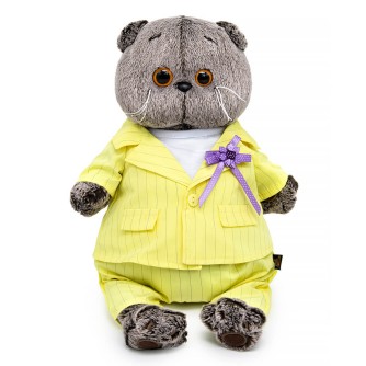 Мягкая игрушка "Кот Басик в костюме в полоску" (22 см)